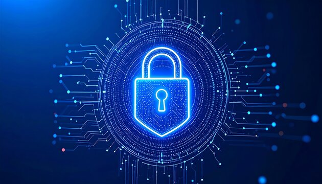 Abstract digital lock graphic