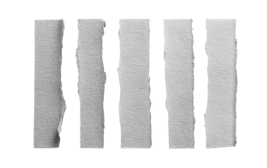 Ripped rectangular paper segments on black background