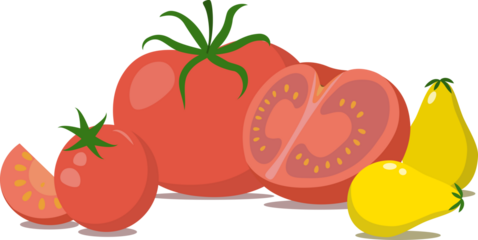 Tomatoes .  Red and yellow cocktail tomatoes. 