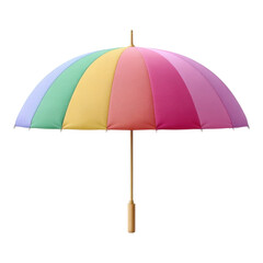Obraz premium Colorful Umbrella with Pastel Shades on a White Background
