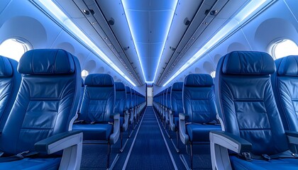 Obraz premium Commercial Airline Cabin Interior