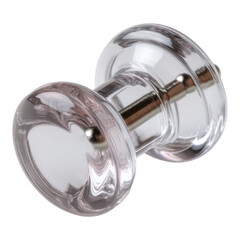 Transparent Glass Door Knob Close Up on White Background