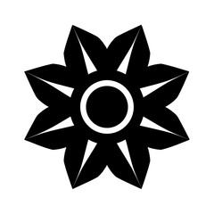 Vector art of black abstract geometric flower symbol