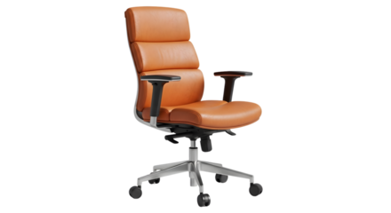 Executive tan leather office chair offers supreme comfort and style for a productive workspace, designed for professionals and modern offices