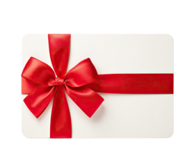 Gift card with a red ribbon and bow (1)
