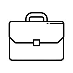 Vector art of simple black and white line art icon of a briefcase