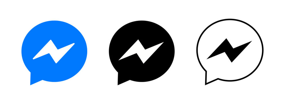 Facebook messenger app icon in three colors