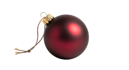Elegant maroon Christmas ornament with delicate gold accents, perfect for holiday promotions and festive designs, adding a touch of seasonal cheer