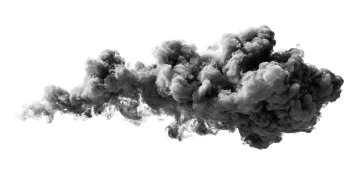 A large, shadowy cloud of smoke, possibly generated by a graphic design or image manipulation program