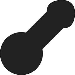 Penis icon. Male reproductive sexual organ. Black silhouette. Vector. Flat design.