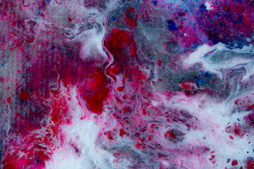 Texturas abstractas de pintura l&iacute;quida en tonos azules y rosas