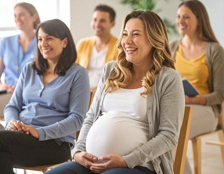 Prenatal Class - Expectant Mothers Sharing Experiences and Learning Together.