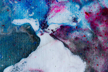 Texturas abstractas de pintura l&iacute;quida en tonos azules y rosas
