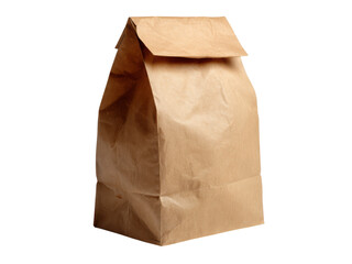 Brown paper lunch bag isolated on black background, Isolated On white, Png Transparent