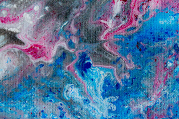 Texturas abstractas de pintura l&iacute;quida en tonos azules y rosas