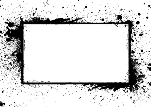 Empty white rectangle framed by dark, textured border