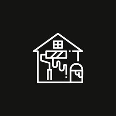 Painting home icon logo flat vector design