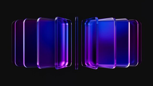 Bright 3d abstract background with glass. Creative corporation motion texture. Shiny colorful pattern. Seamless loop.