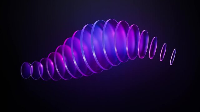 Creative 3d background with glass wave. Abstract geometric texture for colorful template. Seamless loop.