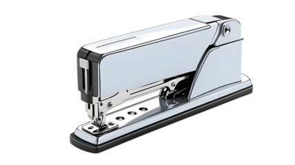 Realistic 3d render of a modern white and silver metal office stapler object