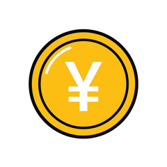 Fototapeta premium Illustration of a shiny gold yen coin for financial concepts