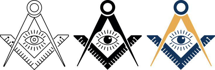 Symbol of vigilance and guidance, the Square and Compasses with the Eye of Providence