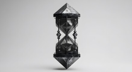 Hourglass time sand timer crystal metal design 3d render stock photography
