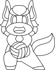 Horse Volleyball player Volleyball Animal Vector Grahic Art Illustration