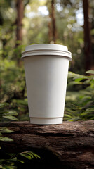 Obraz premium Cozy Autumn Paper Coffee Cup Product Packaging Mockup