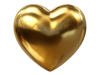 Shiny golden heart symbol love romance luxury wealth, Isolated On white, Png Transparent