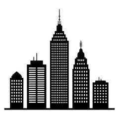 Fototapeta premium TALL BUILDING A SET OF SILHOUETTES CITY VECTOR