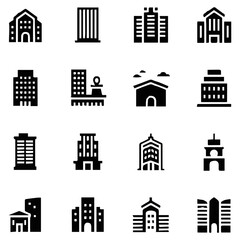 Obraz premium BUILDING SYMBOL ICON VECTOR