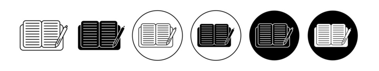 Homework icon set in black filled and outlined style. suitable for UI designs
