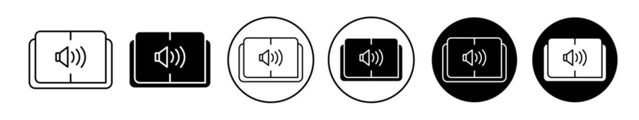 audio book icon set in black filled and outlined style. suitable for UI designs