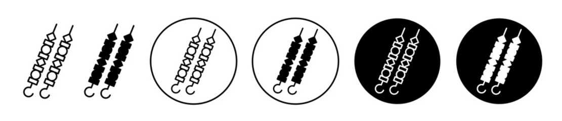Kebab icons in black filled and outlined set