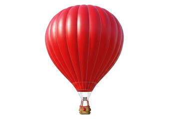 Obraz premium Bright red hot air balloon isolated on transparent background
