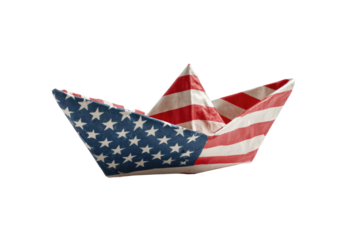 A paper boat crafted from the American flag (2)