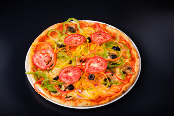 pizza on a white background
