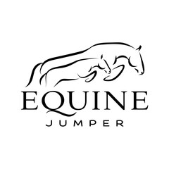 Elegant Equine Jumper Logo Design Graceful Horses in Motion