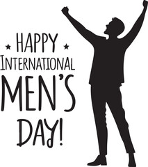 Happy International Men&rsquo;s Day Vector Silhouette