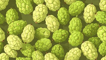 Obraz premium Green Fruits Pattern