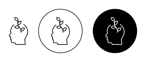 Think green icons set. vector illustration