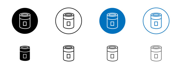 Tin can icons set. vector illustration