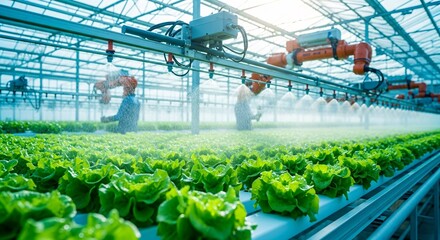 Automated Robotic Arm Watering Lettuce in Greenhouse Agriculture Innovation for Fresh Produce