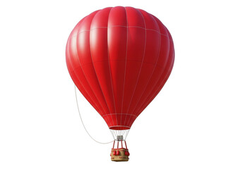 Obraz premium Bright red hot air balloon isolated on transparent background