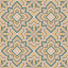 Print wallpaper pattern mosaic bright colors background	
