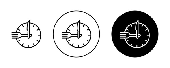 Lunch time icons set. vector illustration