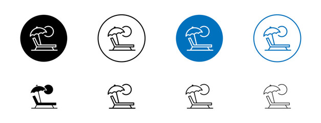 Beach chair icons set. vector illustration