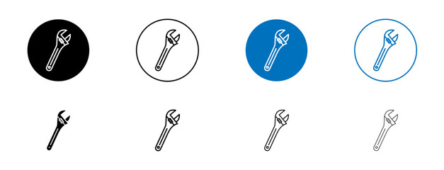 Adjustable wrench icons set. vector illustration