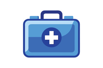 Obraz premium First aid kit with a blue design and cross symbol for emergency situations